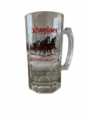 Vintage Budweiser Clydesdales Beer Stein Glass Mug – Heavy Barware